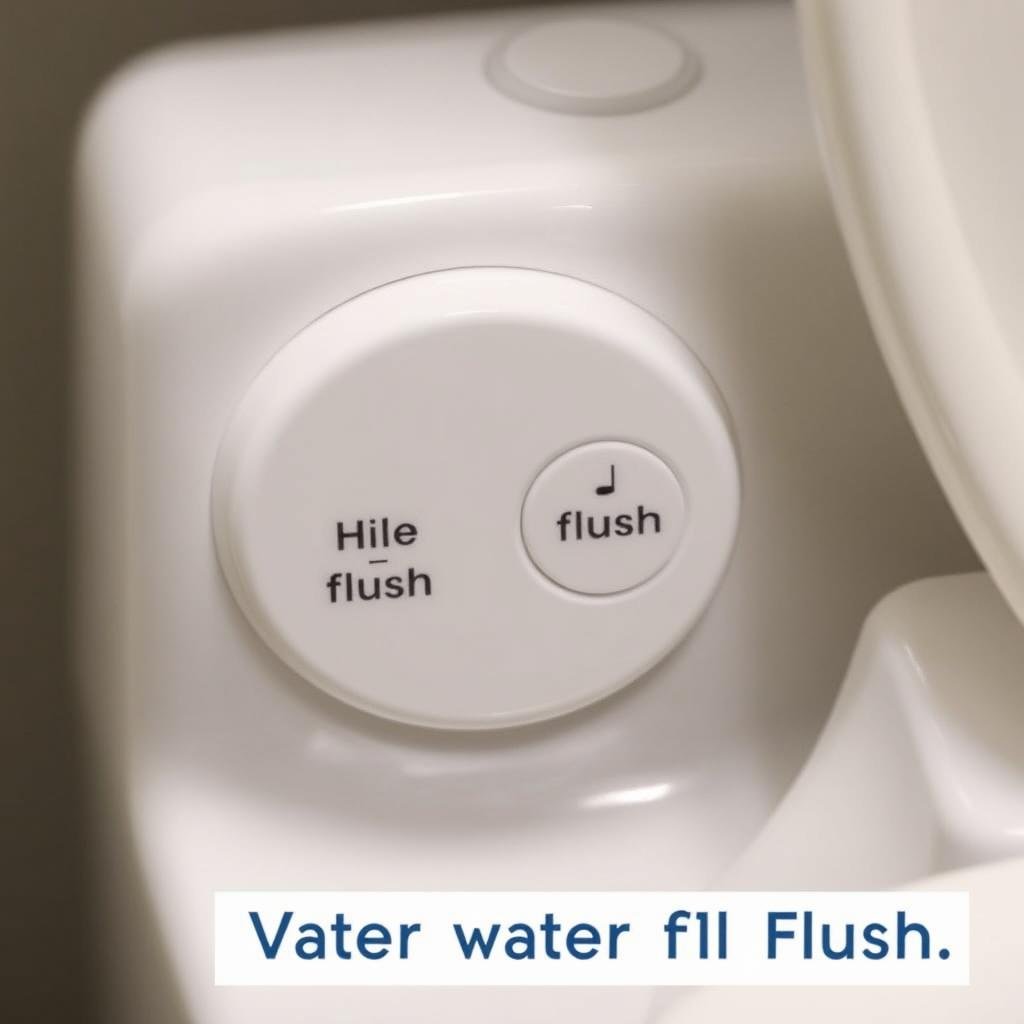 Dual-flush toilet mechanism showing two flush buttons Dual-flush toilet mechanism showing two flush buttons