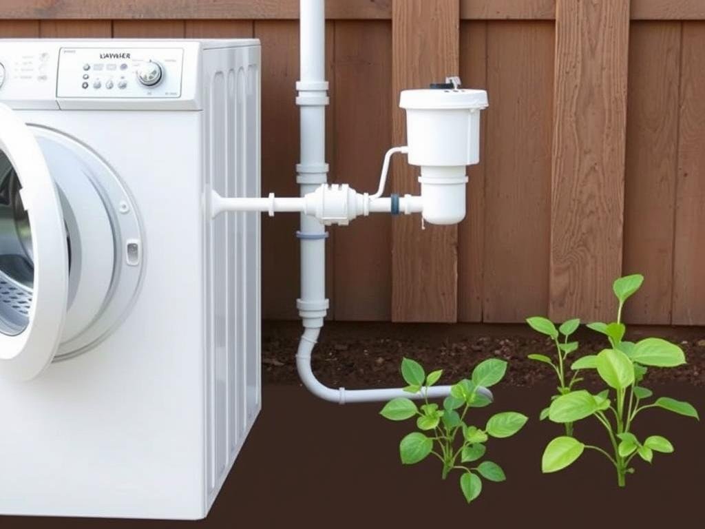 Simple greywater diversion system for garden irrigation Simple greywater diversion system for garden irrigation