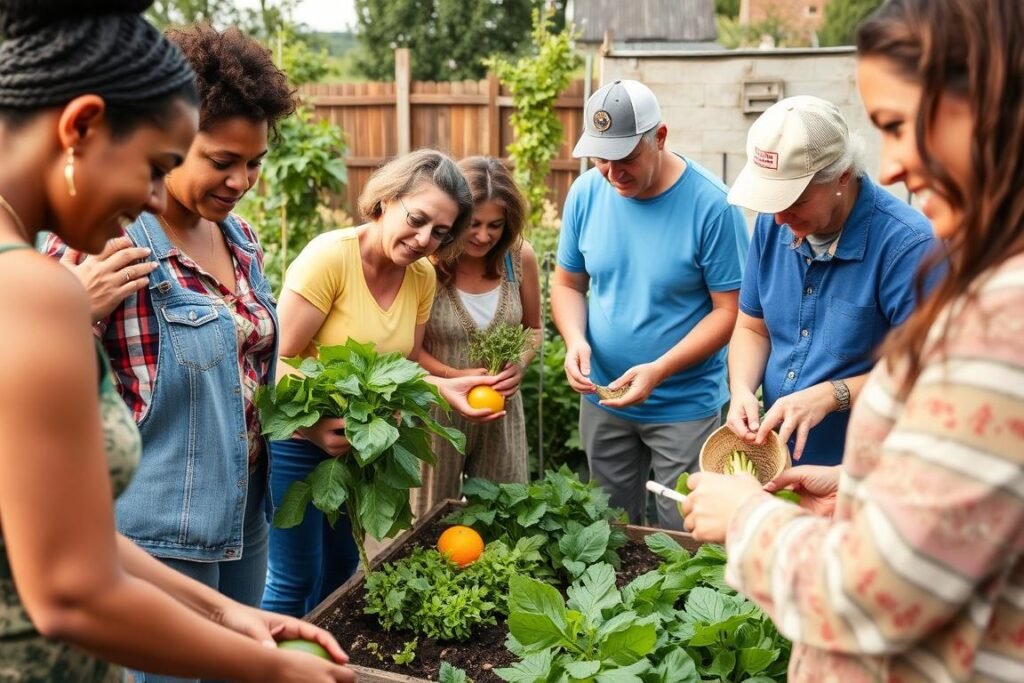 Community garden showing social long-term benefits of sustainability
