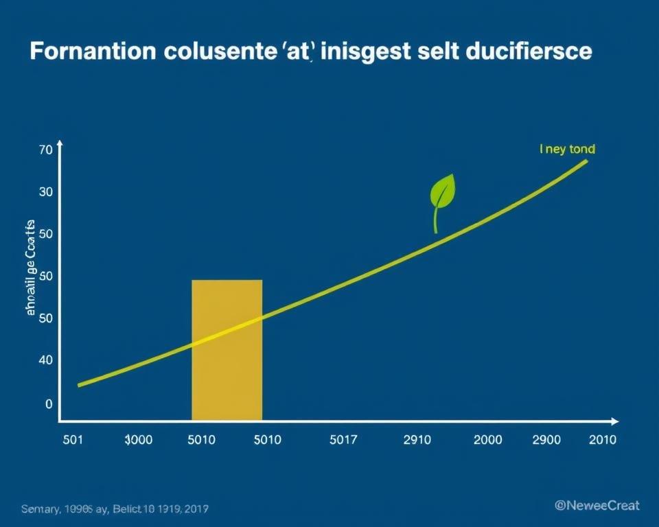 Graph showing initial investment versus long-term savings from sustainable practices
