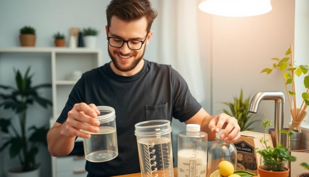 Person implementing simple sustainable practices at home showing long-term benefits of sustainability