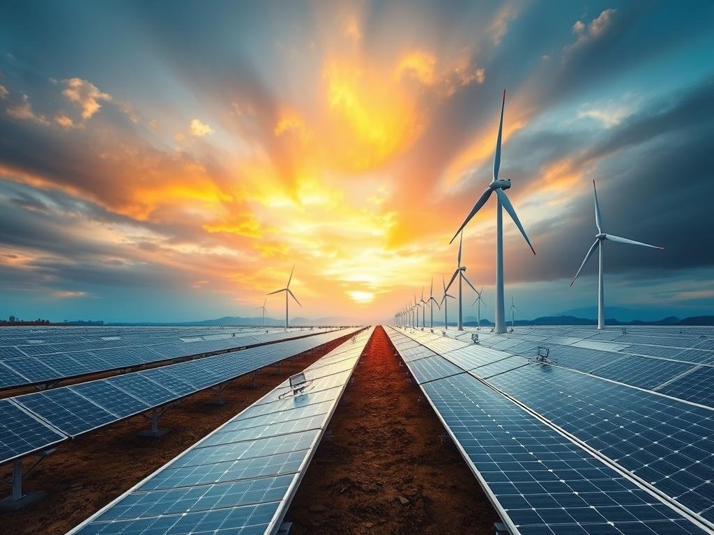Renewable energy installation showing the long-term benefits of sustainability through climate action