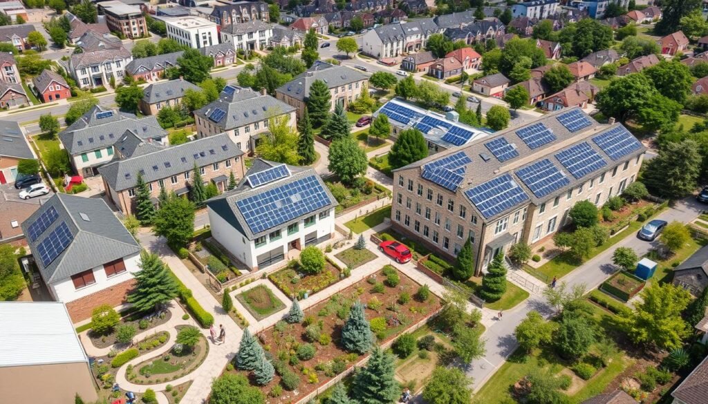 Sustainable community development showing long-term benefits of sustainability at scale